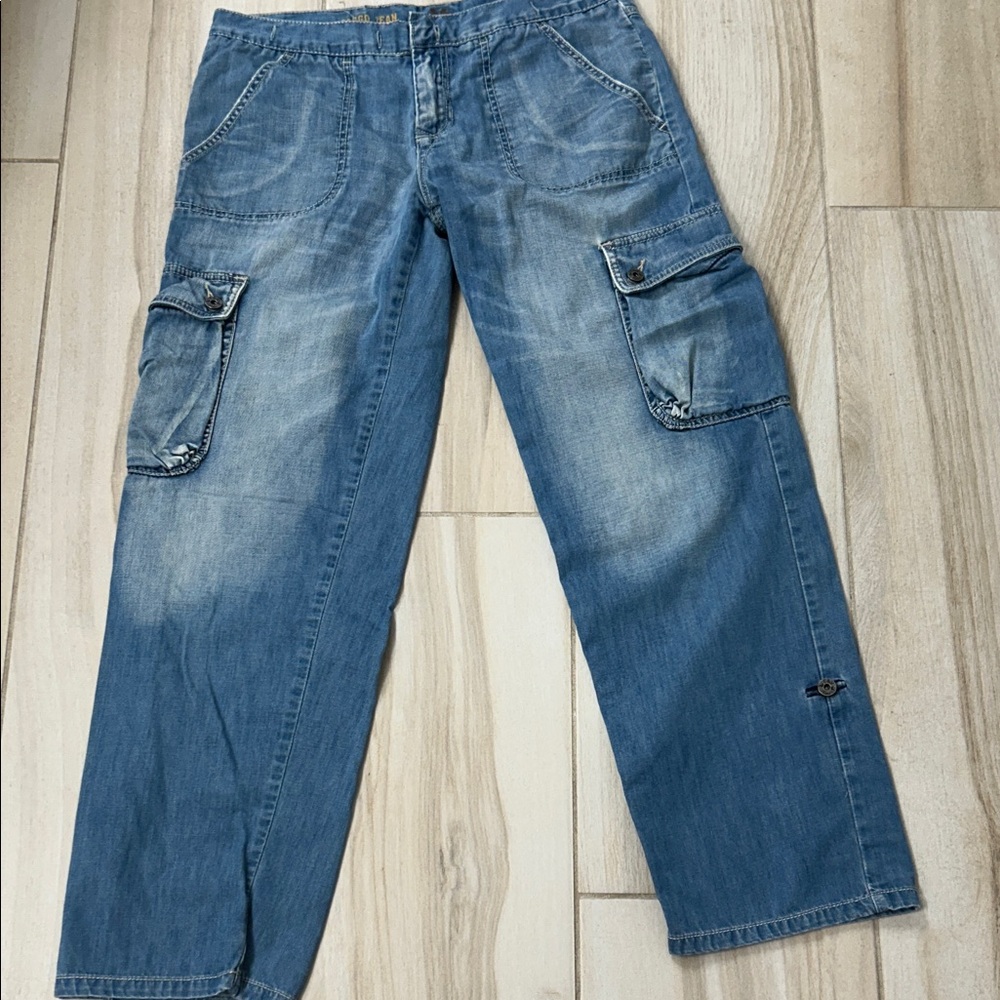 Wide Leg Denim cargo Jeans